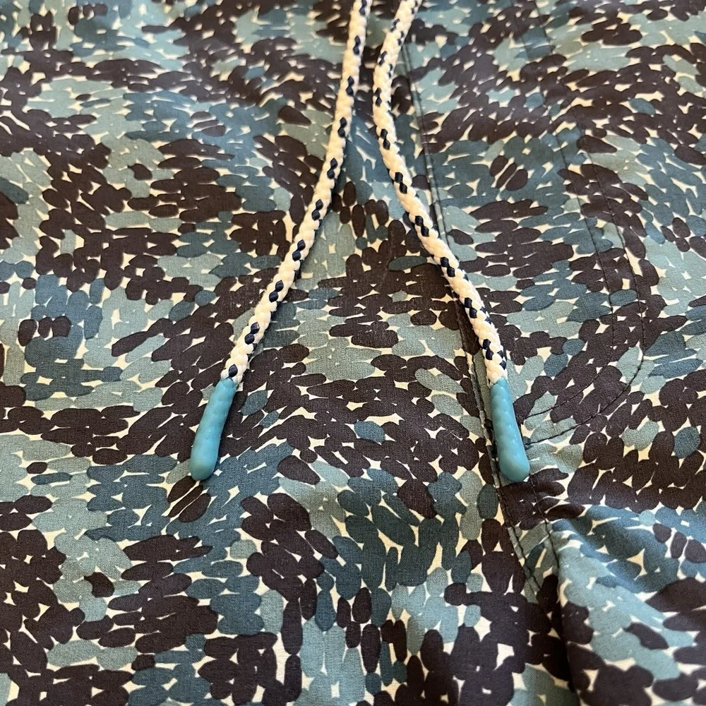 L.L. Bean Men's M Camouflage Black Blue Swim Trunks Board Shorts Lined